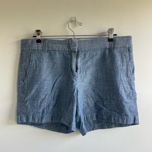 J Crew Linen Shorts, Sz 10, Linen blue